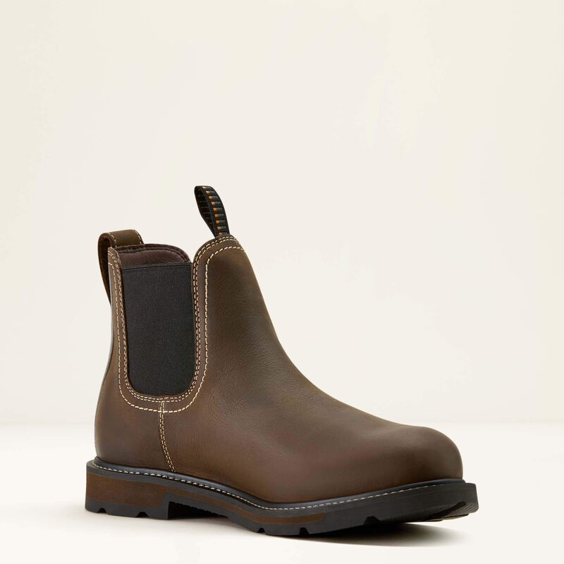 Ariat Groundbreaker chelsea waterproof soft toe work boot for men