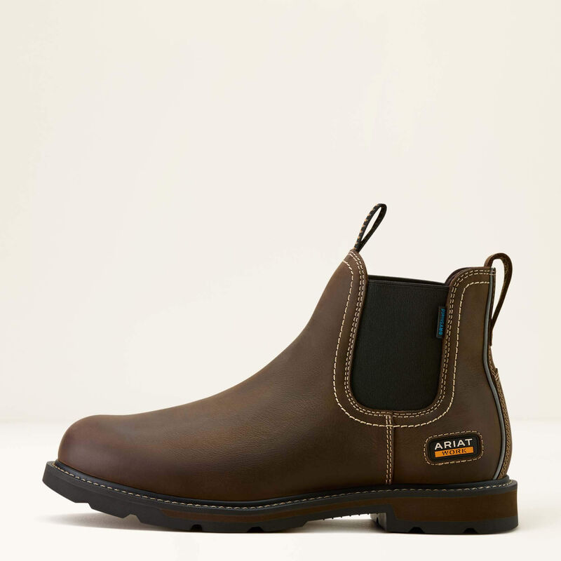 Ariat Groundbreaker chelsea waterproof soft toe work boot for men