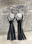 Fleurdesignz leather fringe earrings