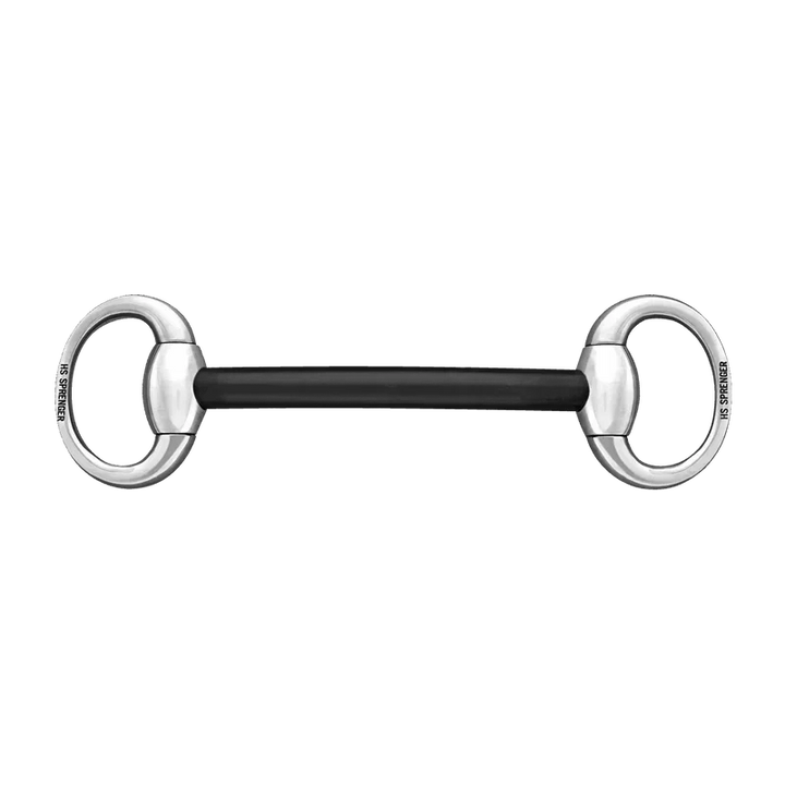 Herm. Sprenger Eggbutt Mullen Mouth 16 mm hard carbon with oval stainless steel rings - Stainless steel 40860