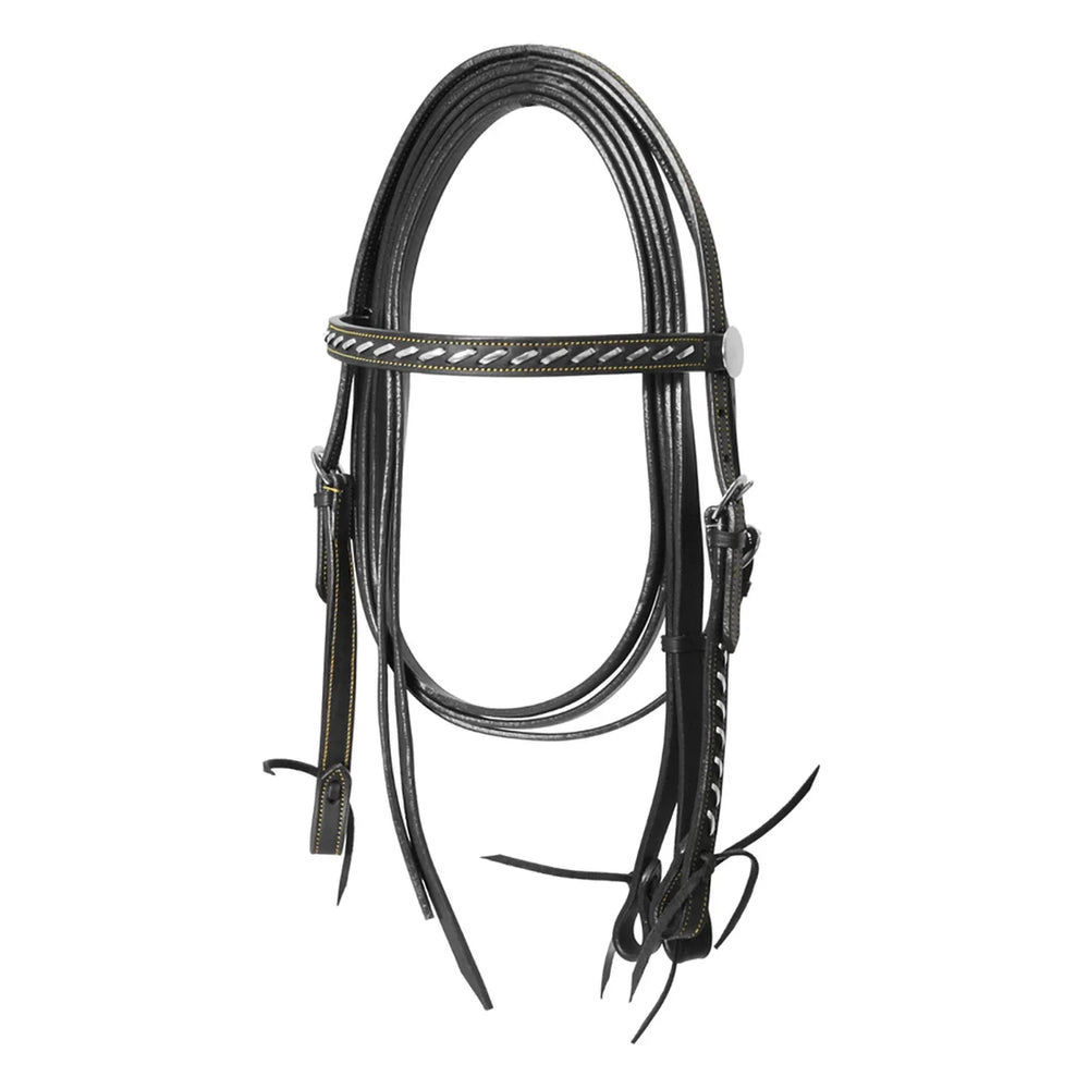 Lakota western hoofdstel met zilveren draad en teugels BR00086