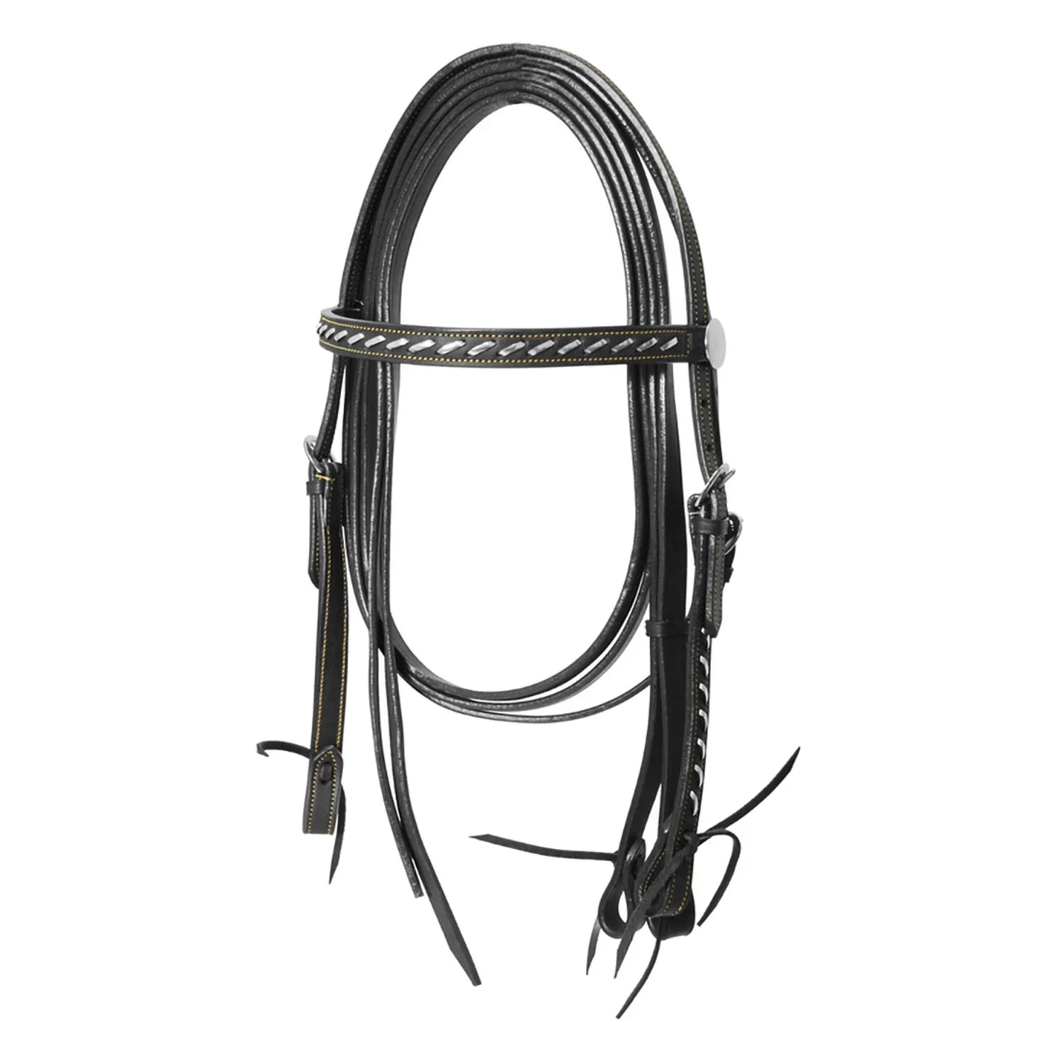 Lakota western hoofdstel met zilveren draad en teugels BR00086