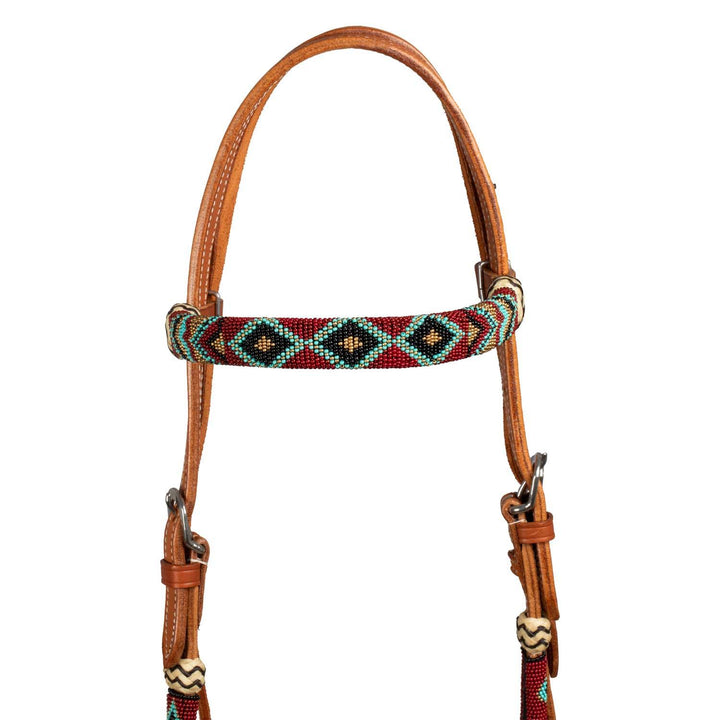 Pool's burgundy pearls set with horsehair mecate reins