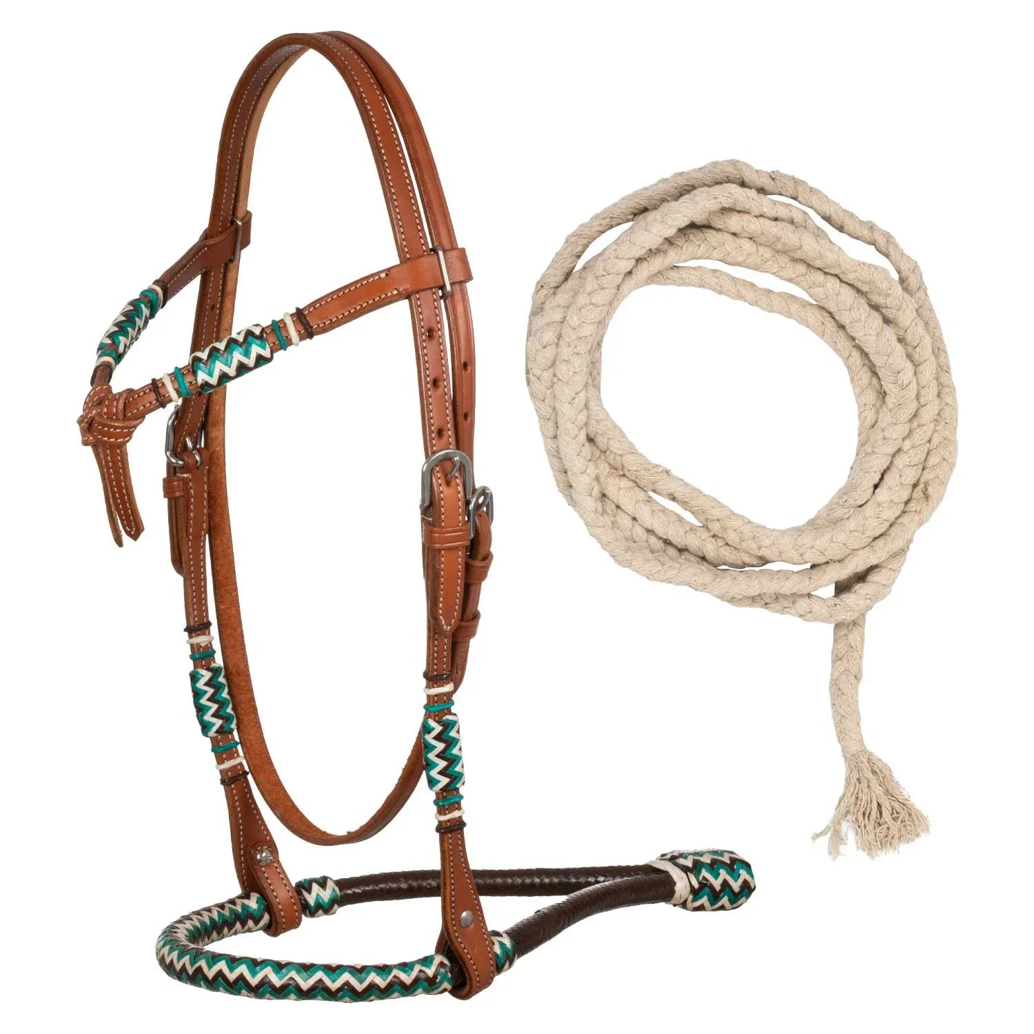 Pool's bosal hoofdstel met katoenen mecate teugels PLH01019
