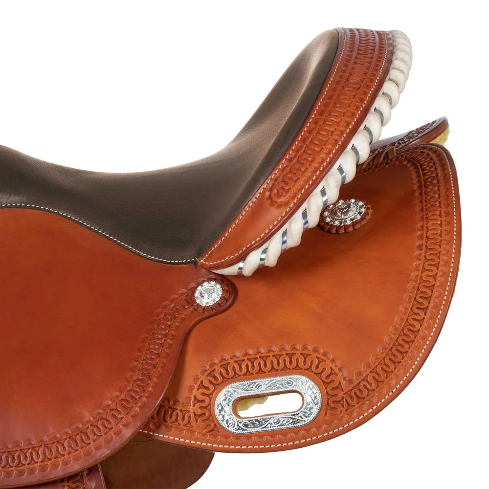 Pool's barrelzadel SE 0075 met gekleurd ruw leer, model 5020