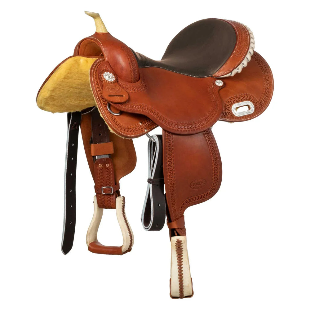Pool's barrelzadel SE 0075 met gekleurd ruw leer, model 5020