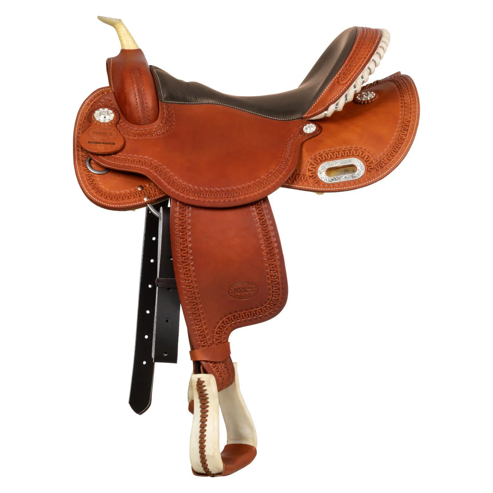 Pool's barrelzadel SE 0075 met gekleurd ruw leer, model 5020