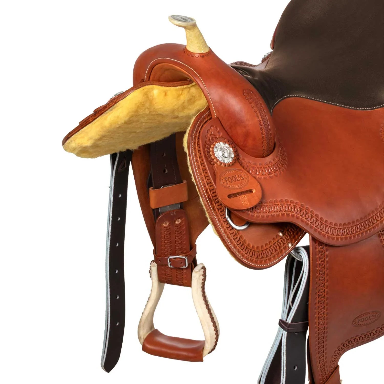 Pool's barrelzadel SE 0075 met gekleurd ruw leer, model 5020