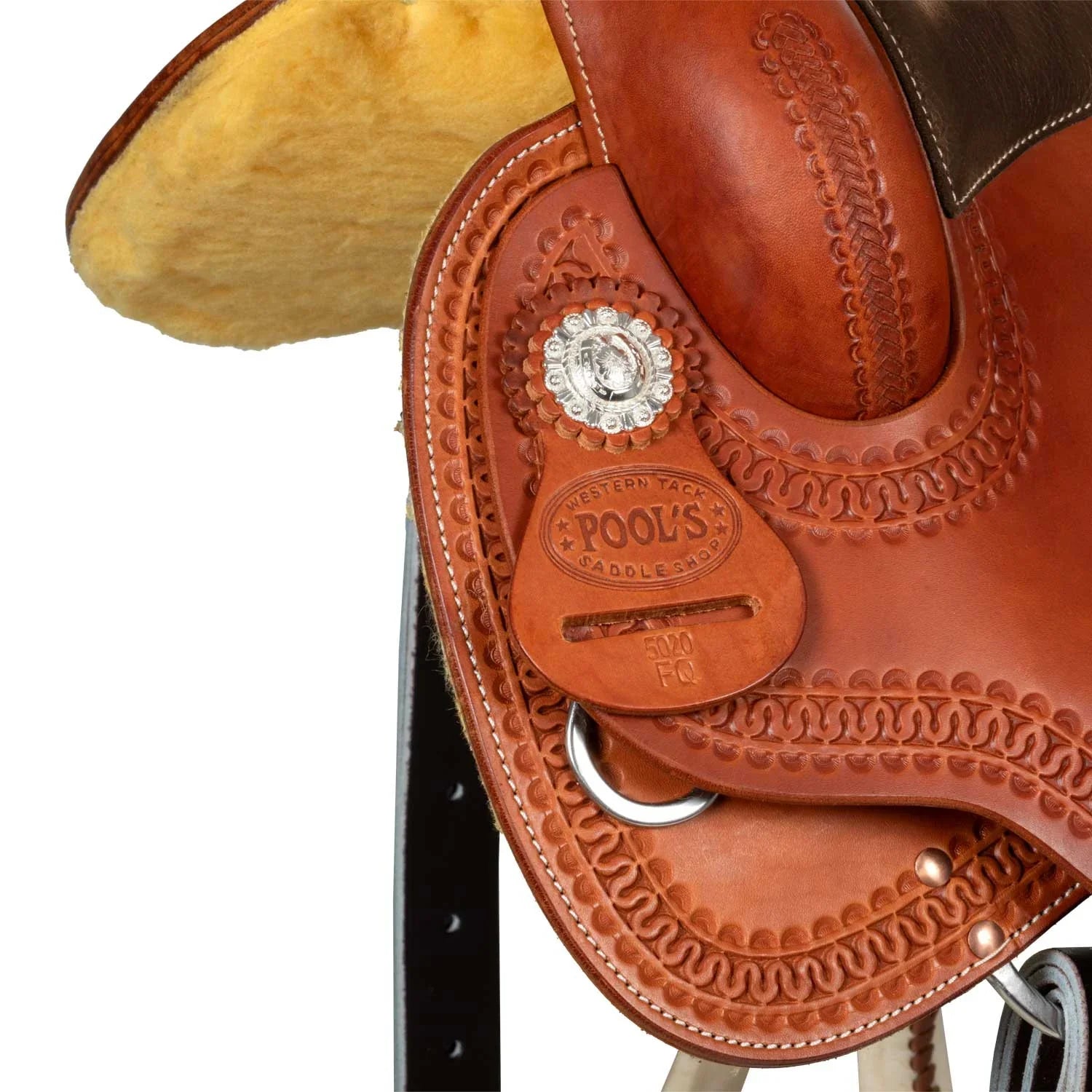 Pool's barrelzadel SE 0075 met gekleurd ruw leer, model 5020